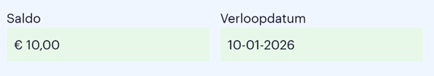 de display van je saldo