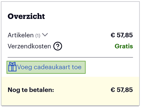 het besteden van je saldo gaat als volgt
