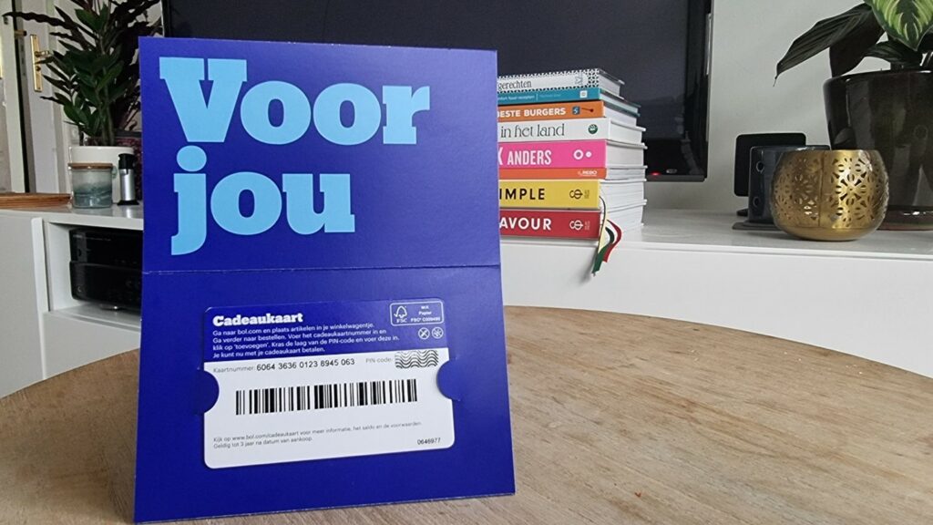 voorbeeld van onze cadeaukaart van bol